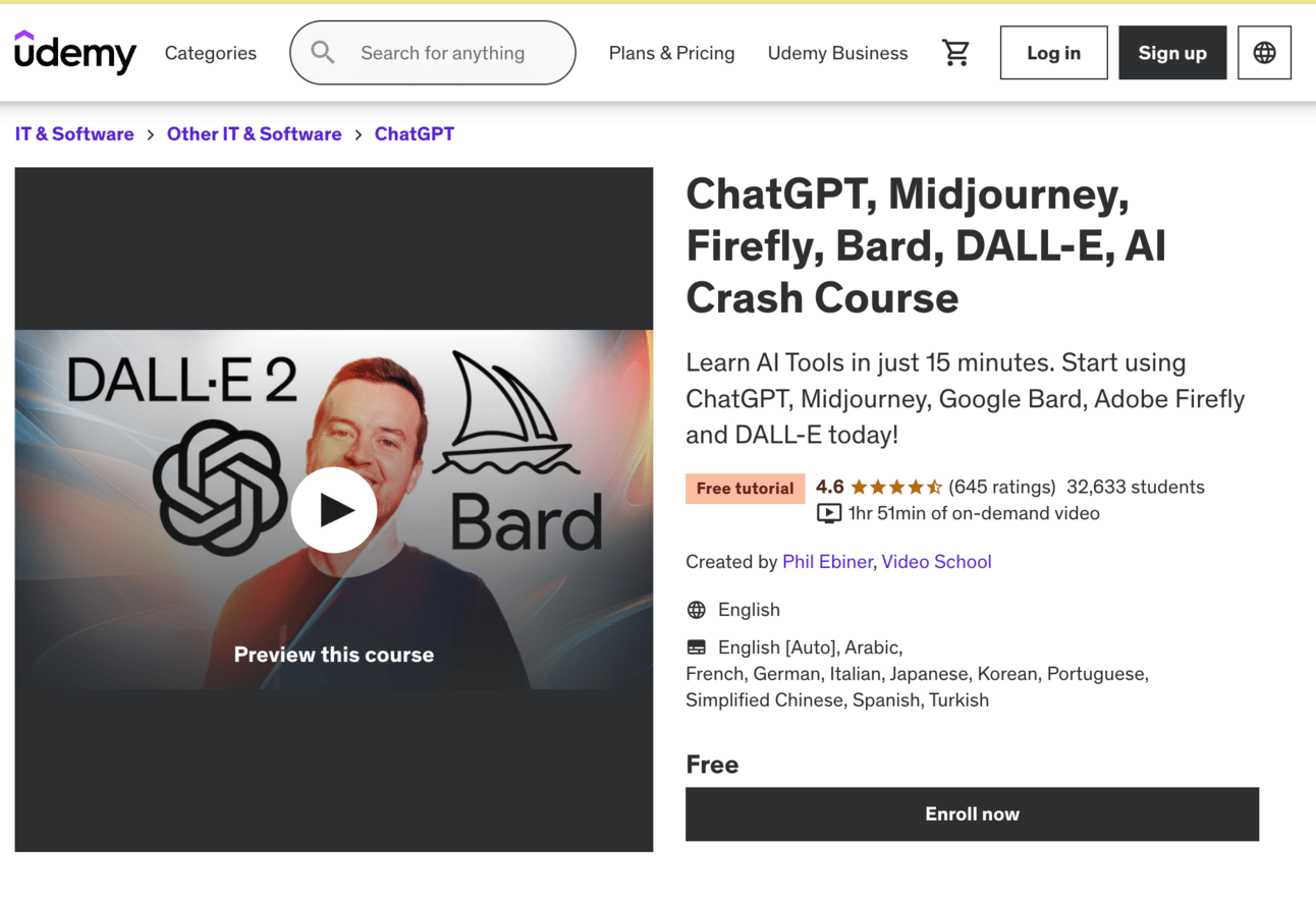 Phil Ebner’s AI Crash Course Review (Udemy)