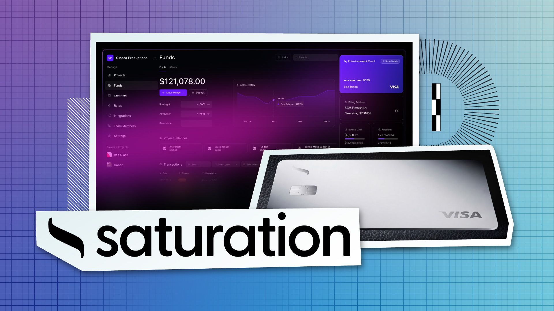 Saturation Launches Credit Card Built for Production Company Finances