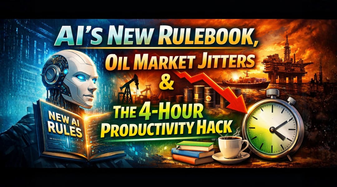 AI’s New Rulebook, Oil Market Jitters & The 4-Hour Productivity Hack