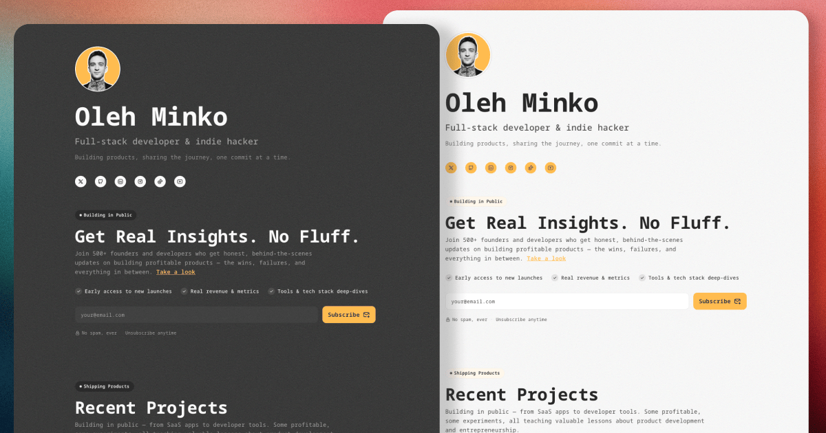 Portfolio landing page launch