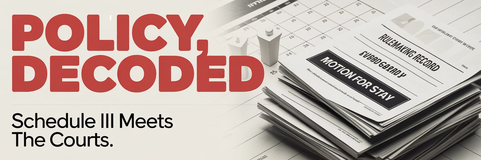 ⚖️ Schedule III Rescheduling: DOJ, DEA, And The Court Fight Ahead