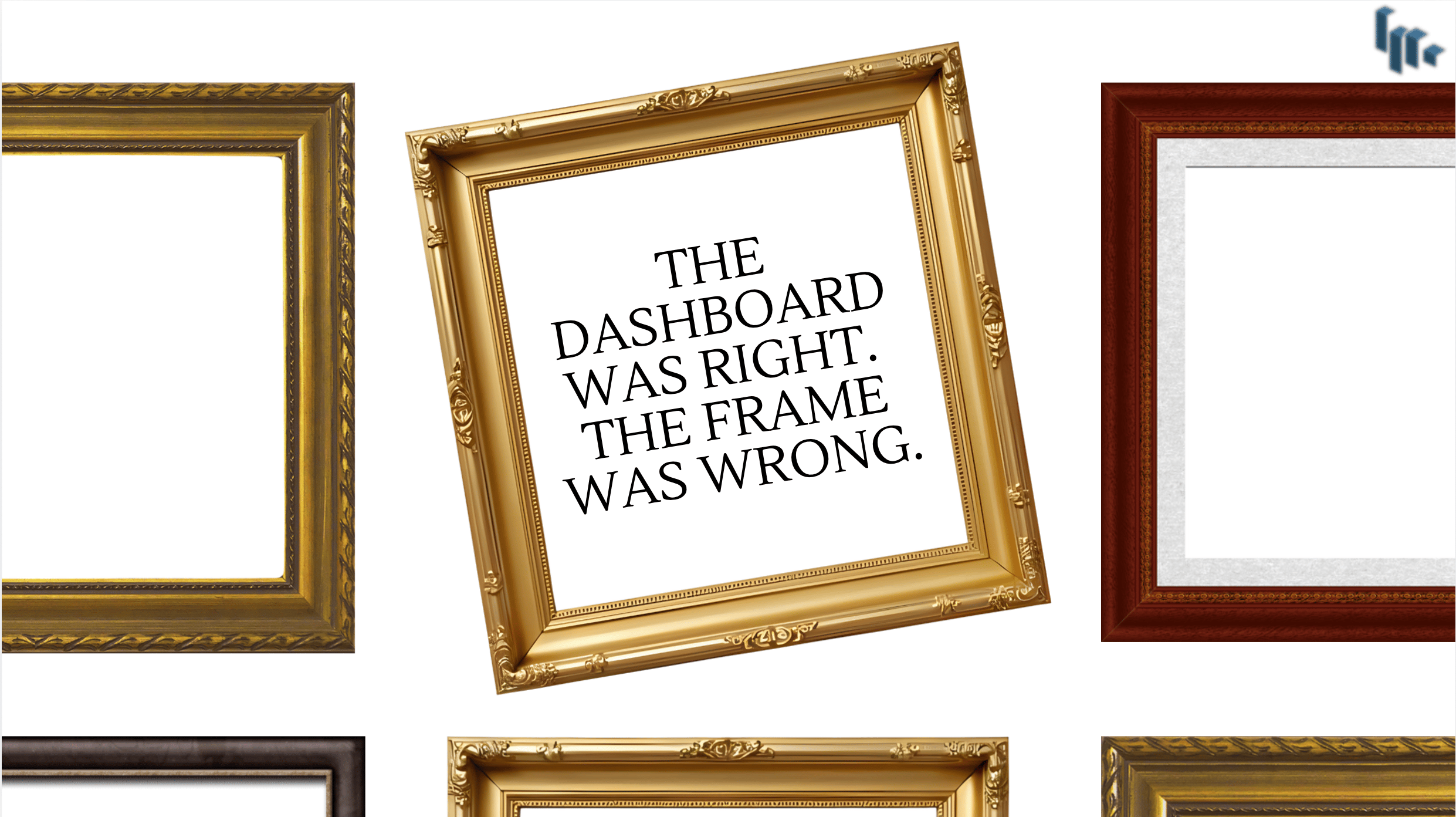 Issue #29: The Dashboard Was Right. The Frame Was Wrong.