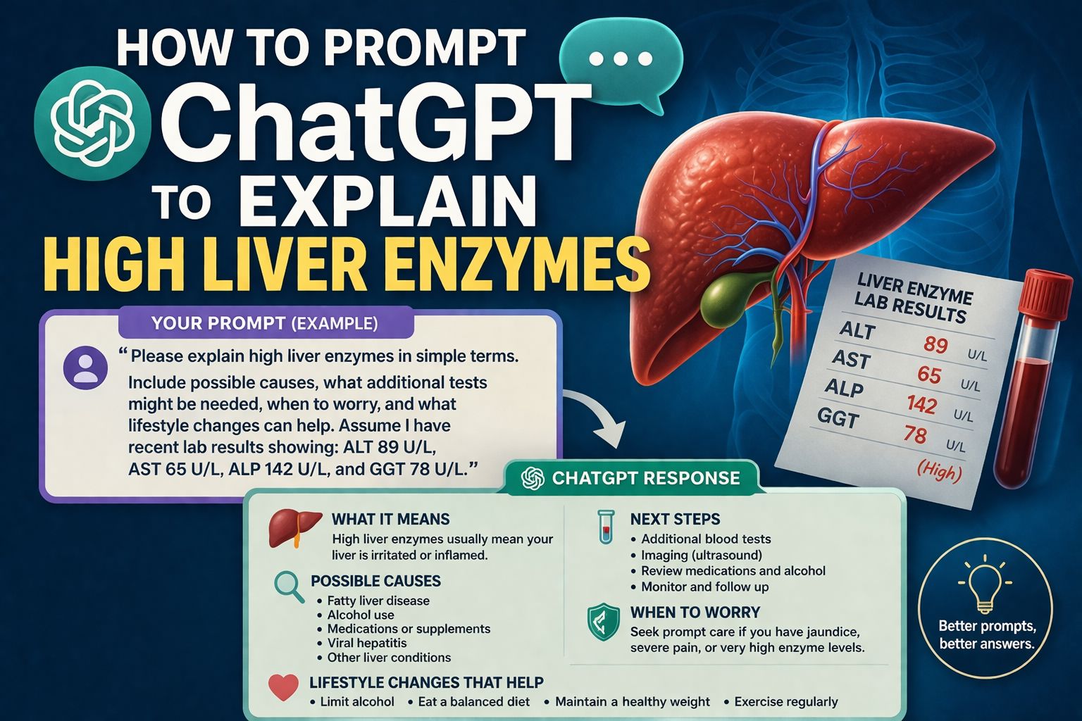 How to Prompt ChatGPT to Explain High Liver Enzymes (ALT/AST) in Plain English