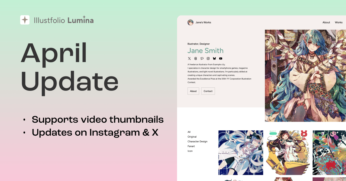 🌟 Illustfolio Lumina April Update: Now Supports Video Thumbnails