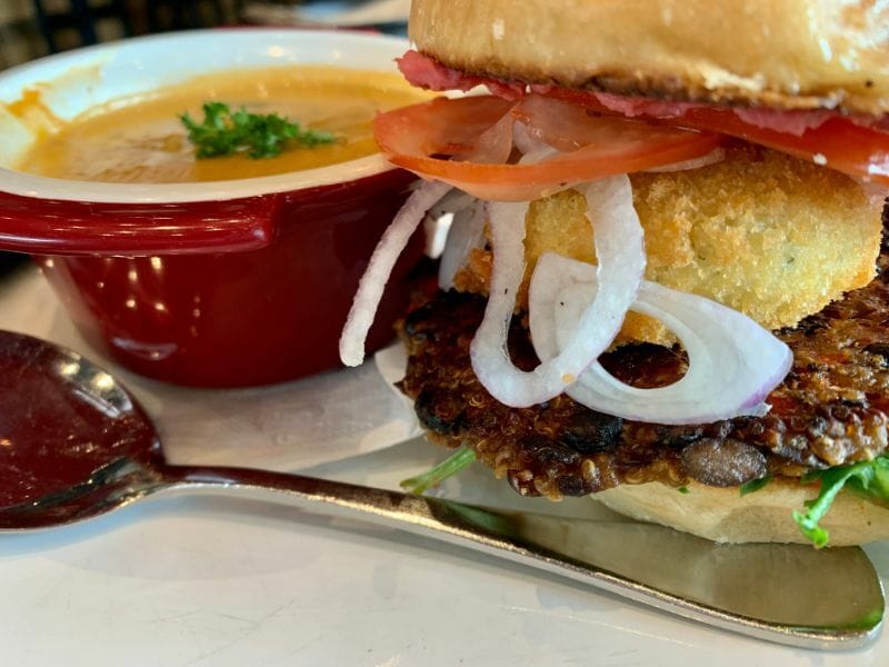 A vegetable burger worth trying at Hunter's Public House