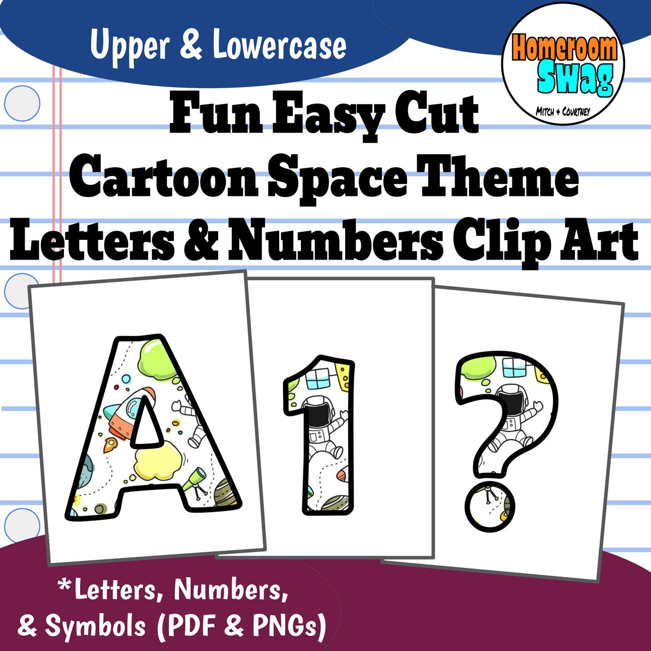 Fun Cartoon  Space Bulletin Board Theme Letters And Numbers.pdf