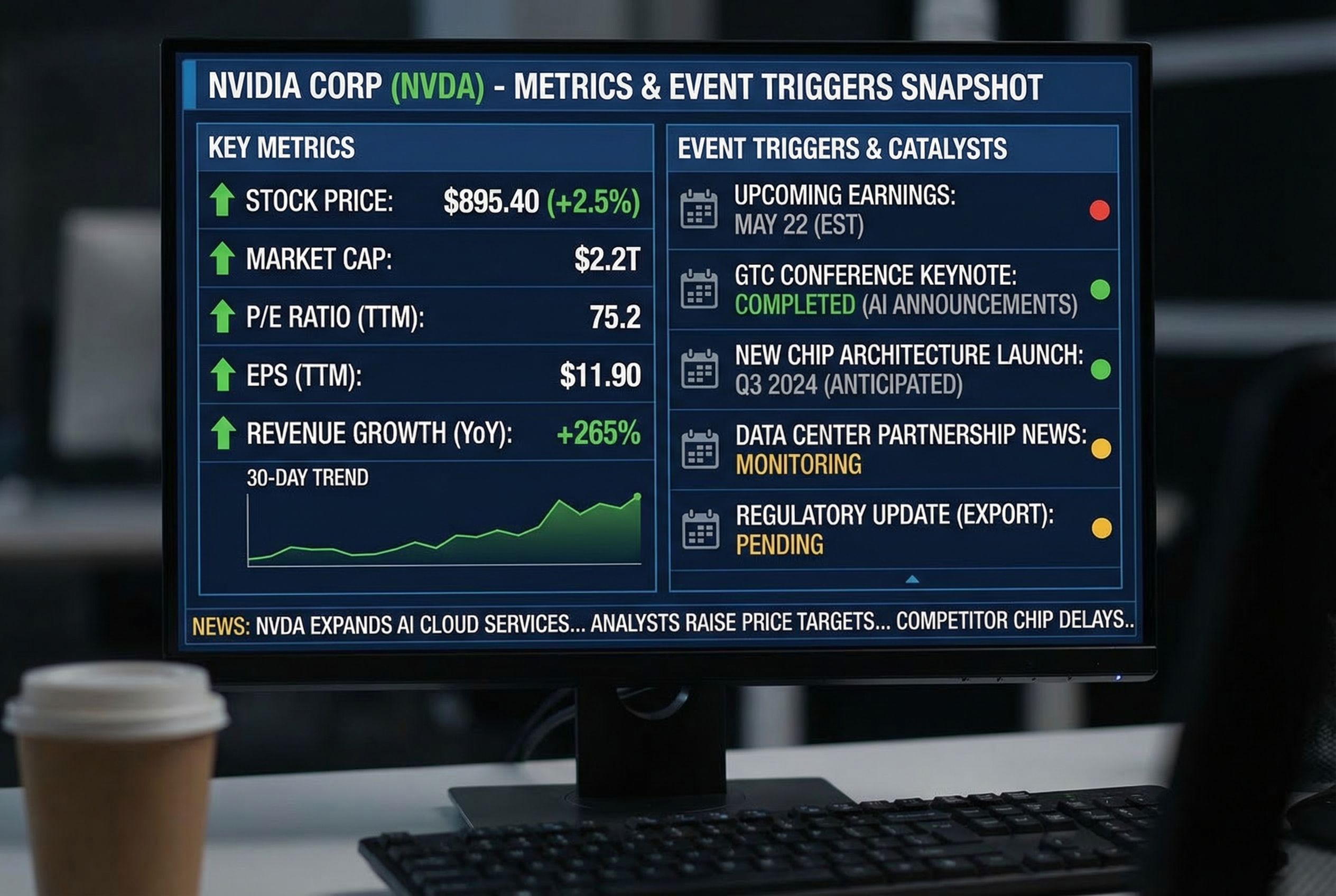 NVDA metrics and event triggers snapshot