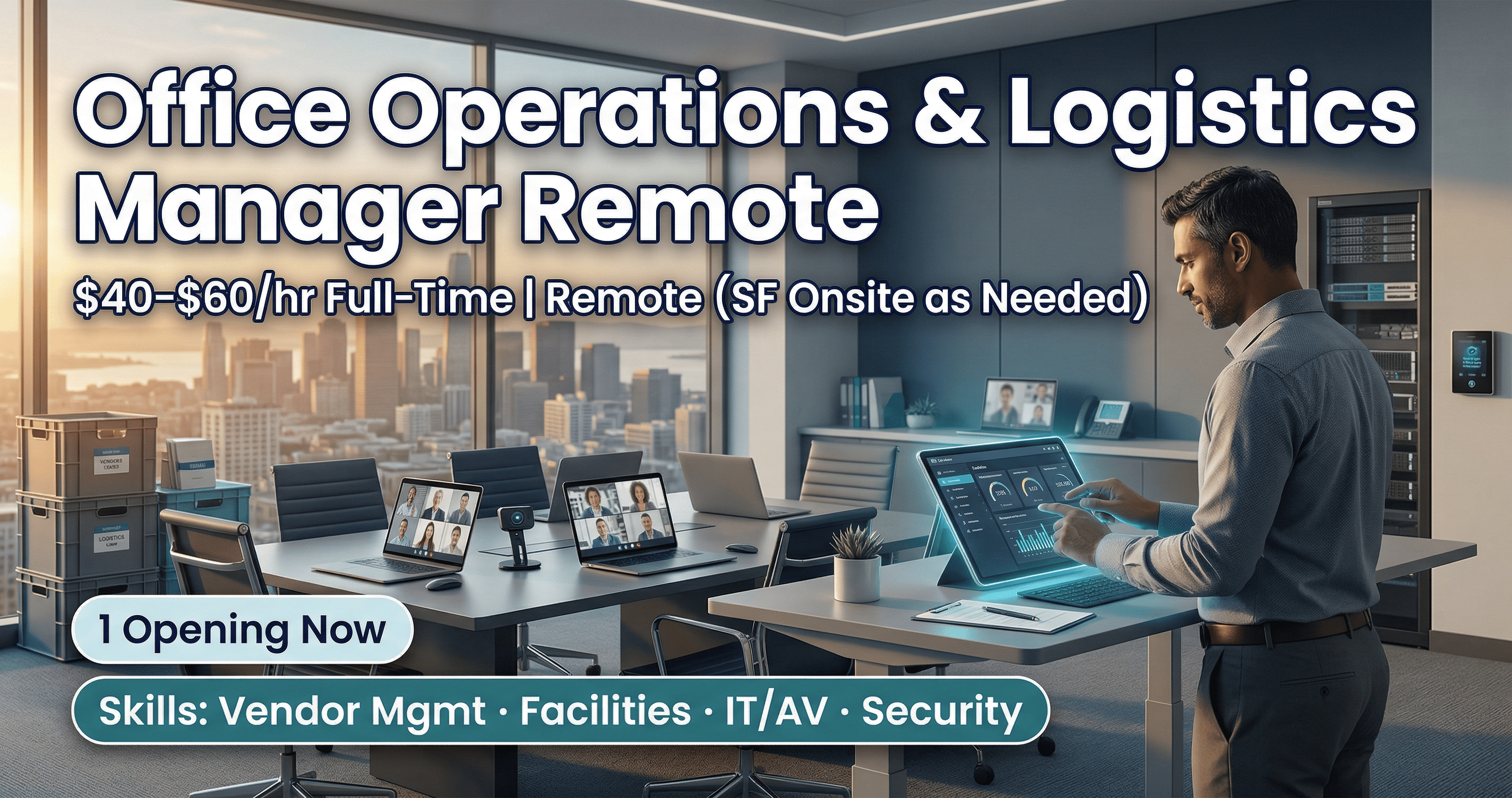 Office Operations & Logistics Manager: Earn $40–$60/hr Running Remote-First Workplace Systems