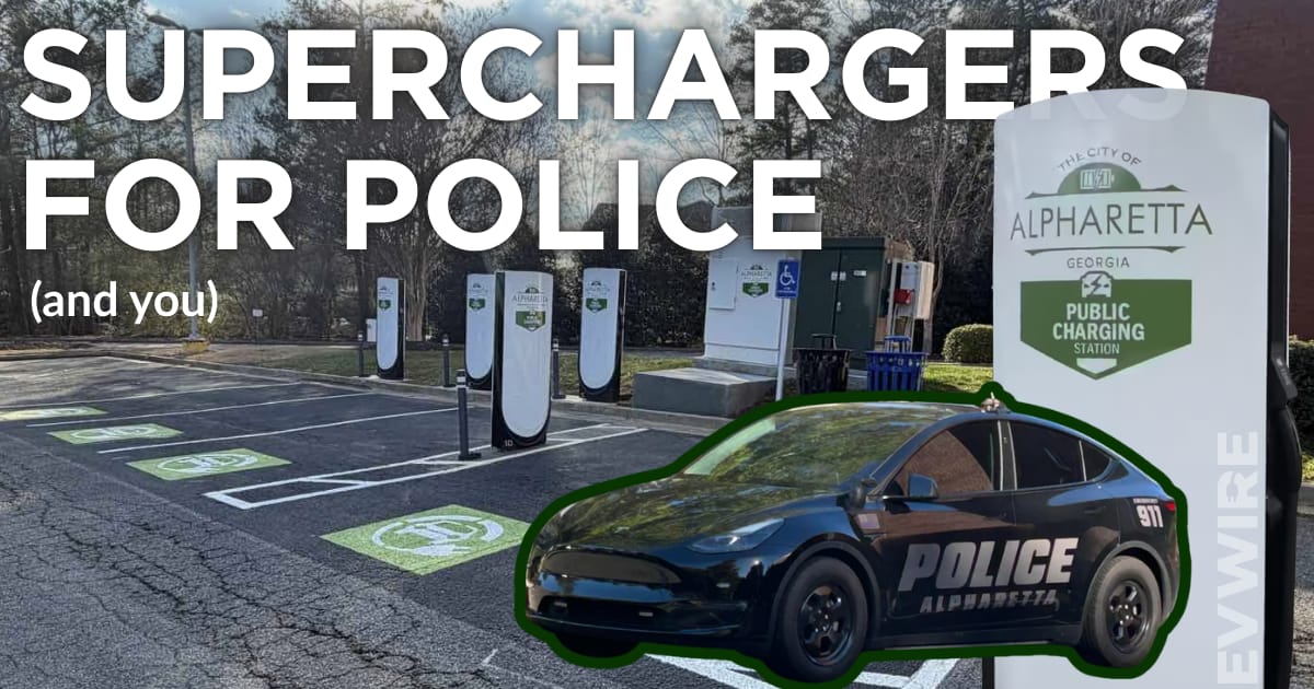 Alpharetta becomes the first city in the world to buy Tesla Superchargers: four deployed at a police department