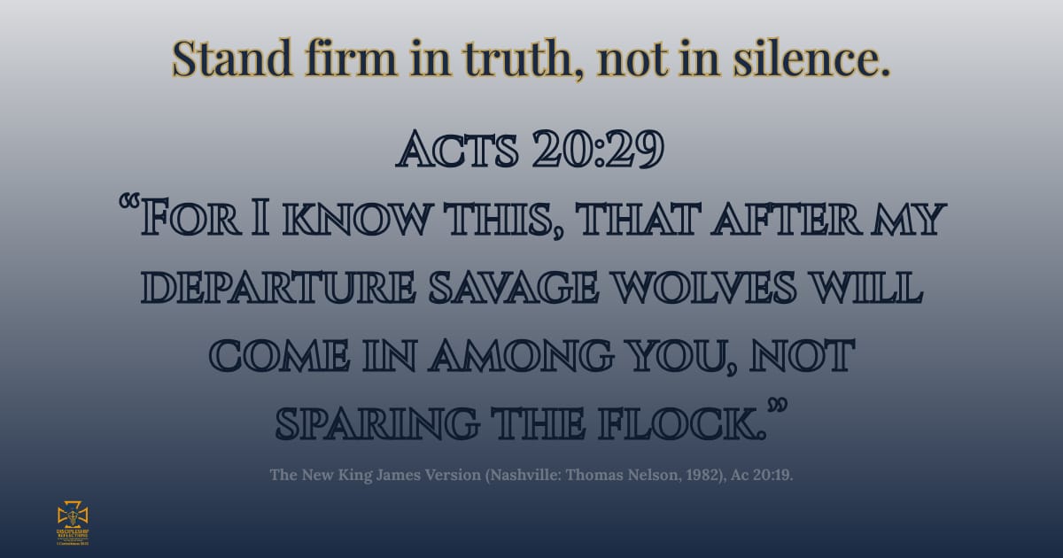 Stand firm in truth, not in silence.
