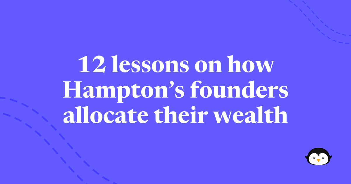 🐧 How high-net-worth founders allocate their wealth