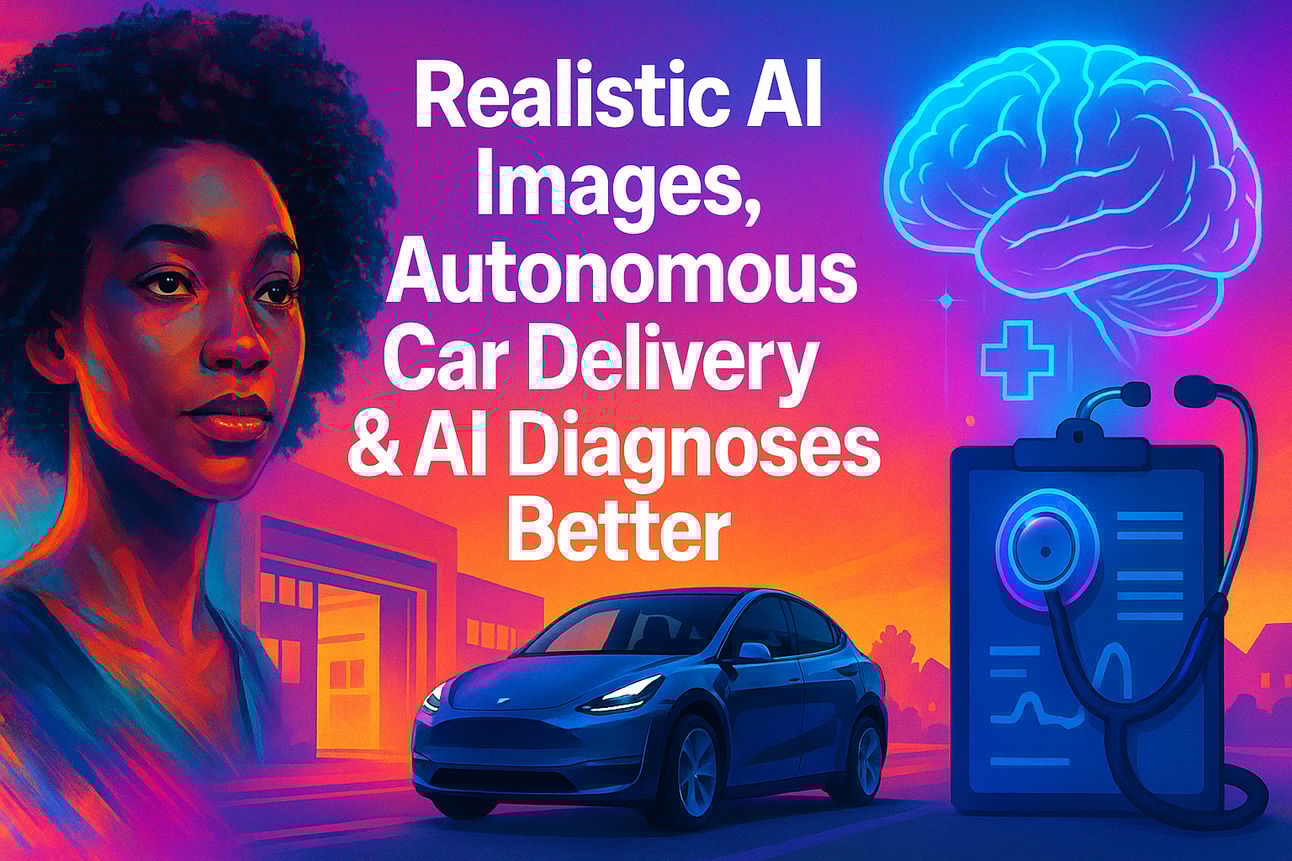 Realistic AI Images, Autonomous Car Delivery & AI Diagnoses Better
