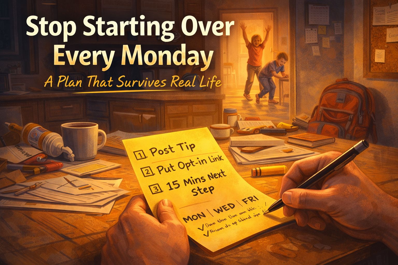 Stop Starting Over Every Monday (A Plan That Survives Real Life)