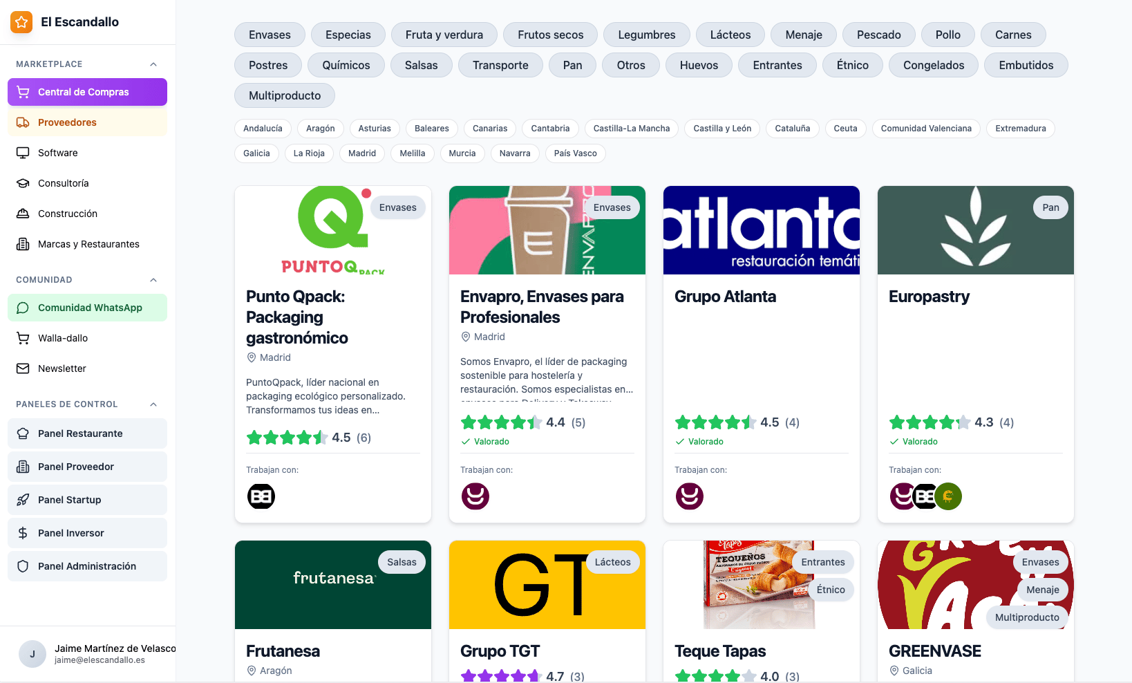 Nueva web y Central de Compras