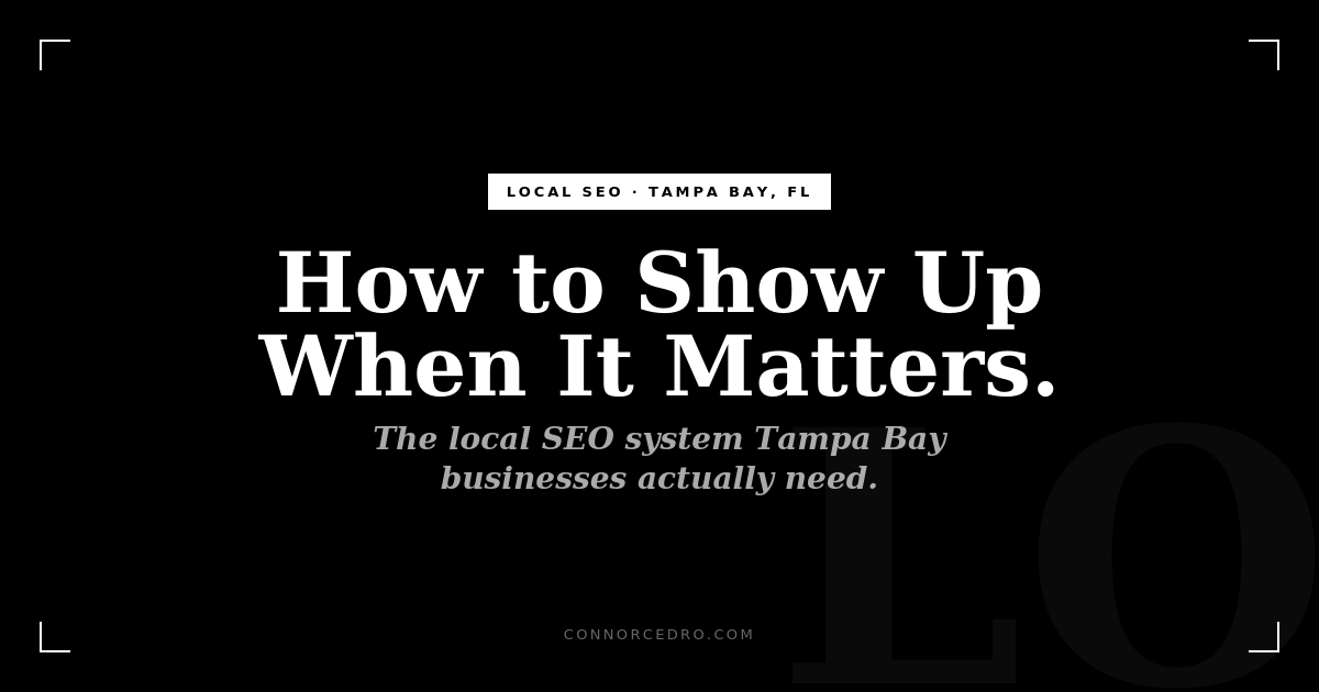 Local SEO for Tampa Bay Businesses | Proven System