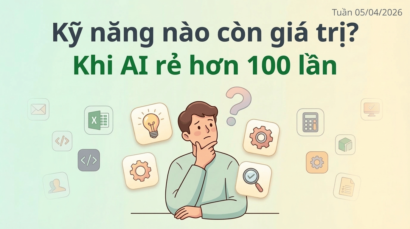 AI 24h | 🔥 Kỹ năng nào còn giá trị khi AI rẻ hơn 100 lần?