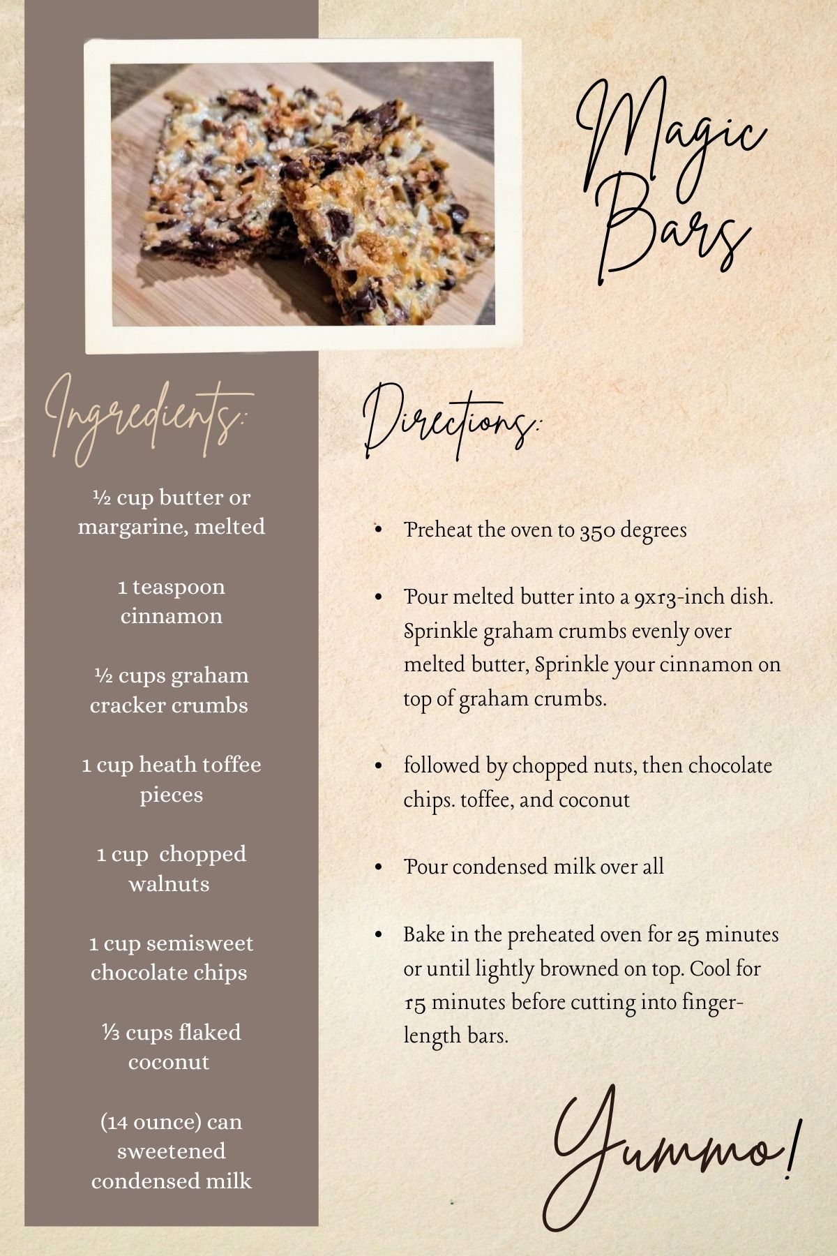 August 2025; Recipe To Try | Magic Bars