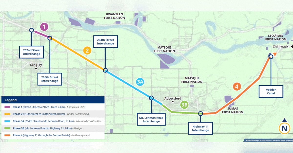 Bikes, buses, trucks and transit: New details on highway widening in the Fraser Valley