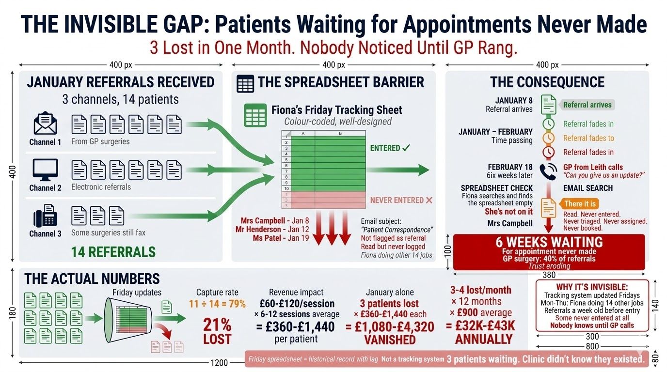 14 Referrals. 3 Never Showed Up.