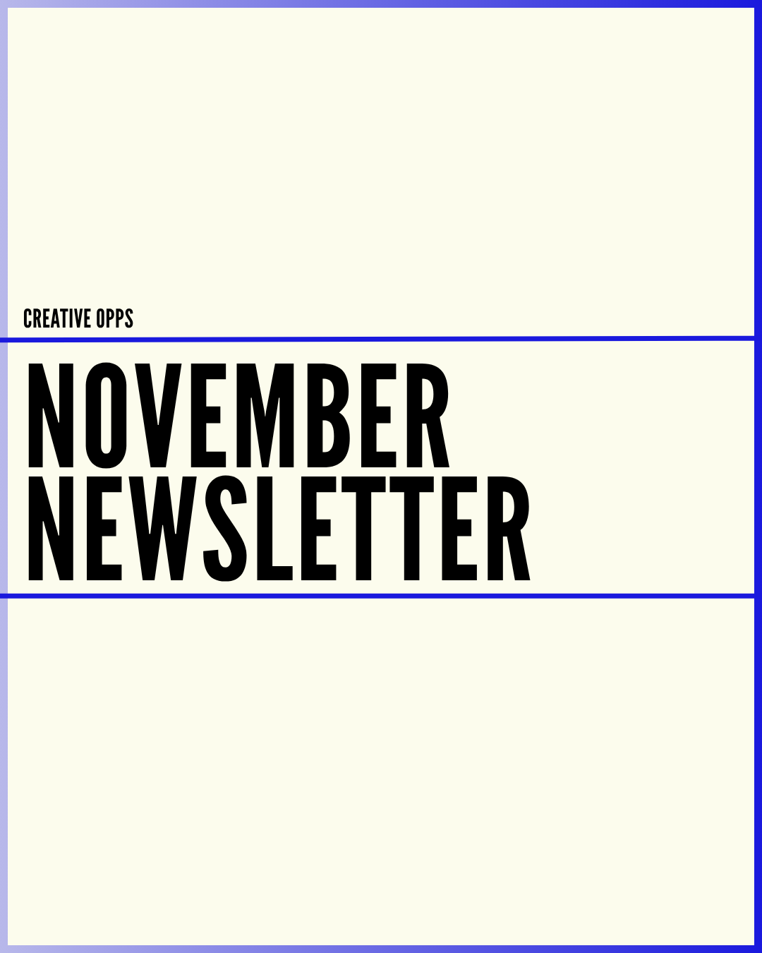 Creative Opps November Newsletter