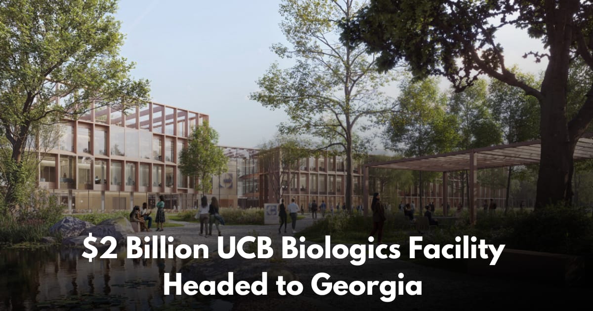 UCB Picks Gwinnett County for $2B Biologics Manufacturing Campus