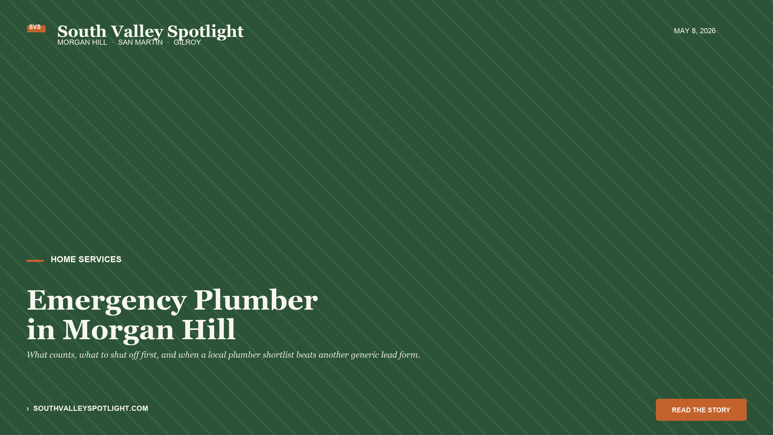 Emergency Plumber in Morgan Hill - What Counts, What To Do First, and What It Costs in 2026