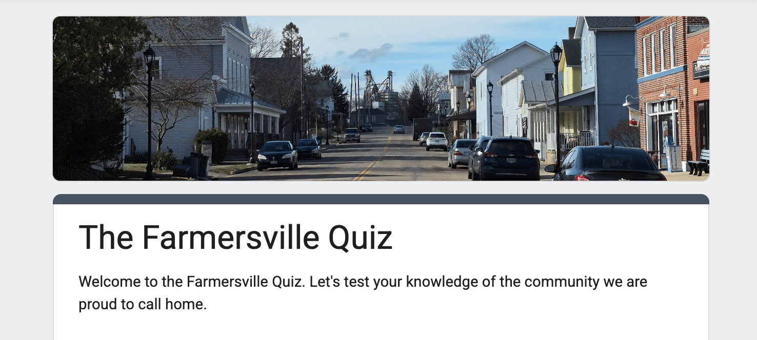 The Farmersville Quiz