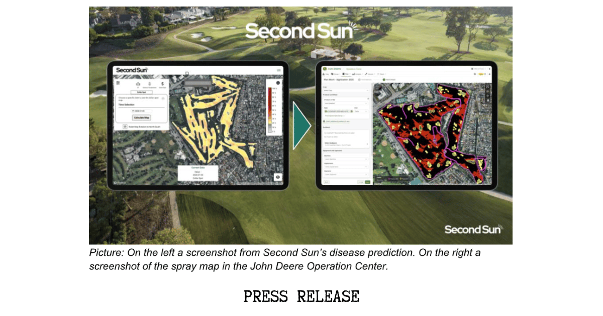 Second Sun and John Deere Enable Precision Disease Spraying on Golf Courses