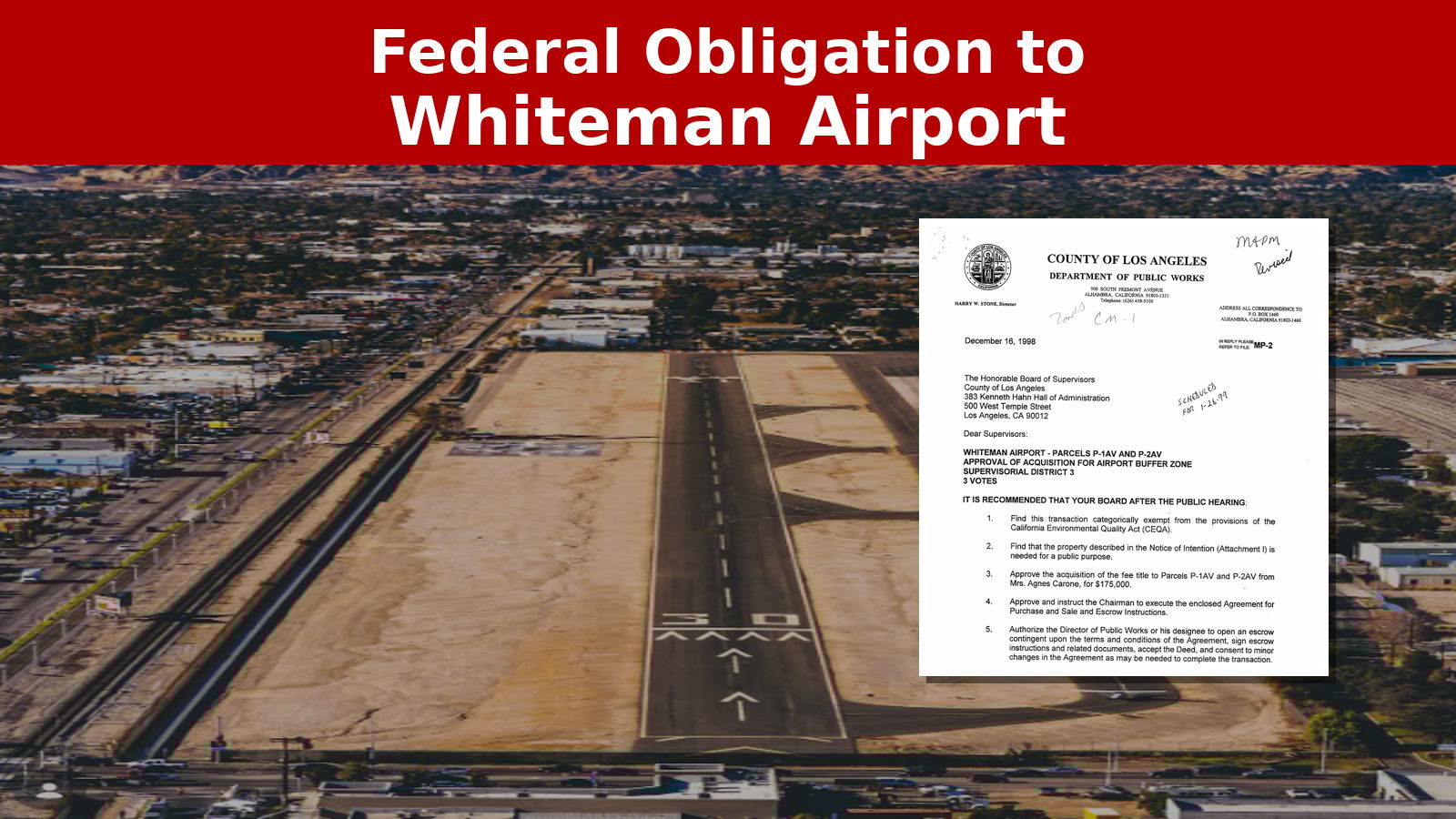 Public Records Show LA County Purchased Land with FAA Funding to Protect Airport Operations