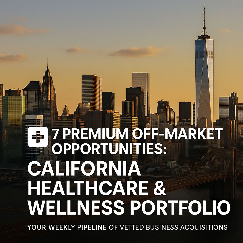 #134: 7 California Healthcare & Wellness Deals: $12M Home Health to $750K Med Spa