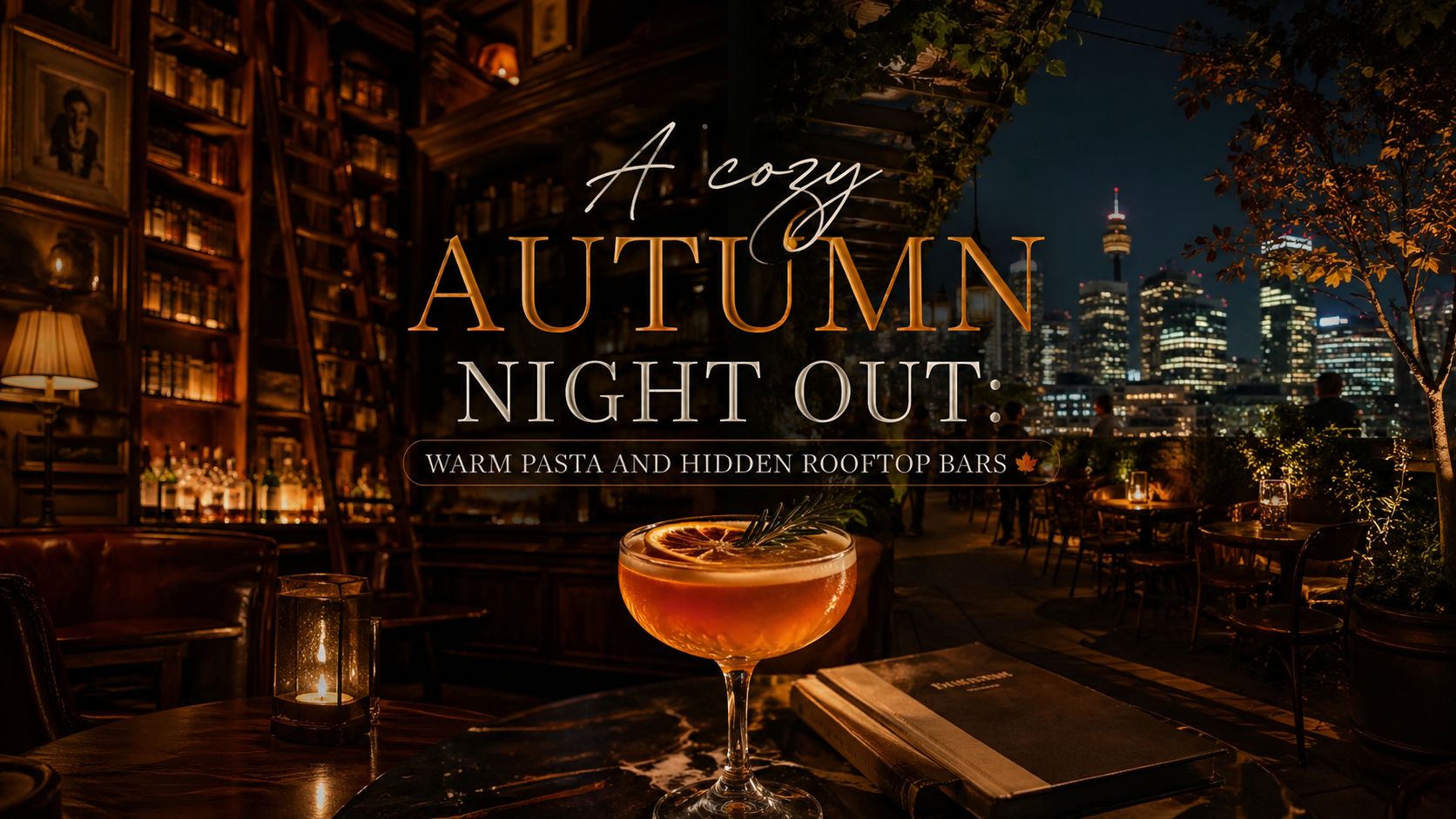 A cozy Autumn night out: Warm pasta and hidden rooftop bars 🍂