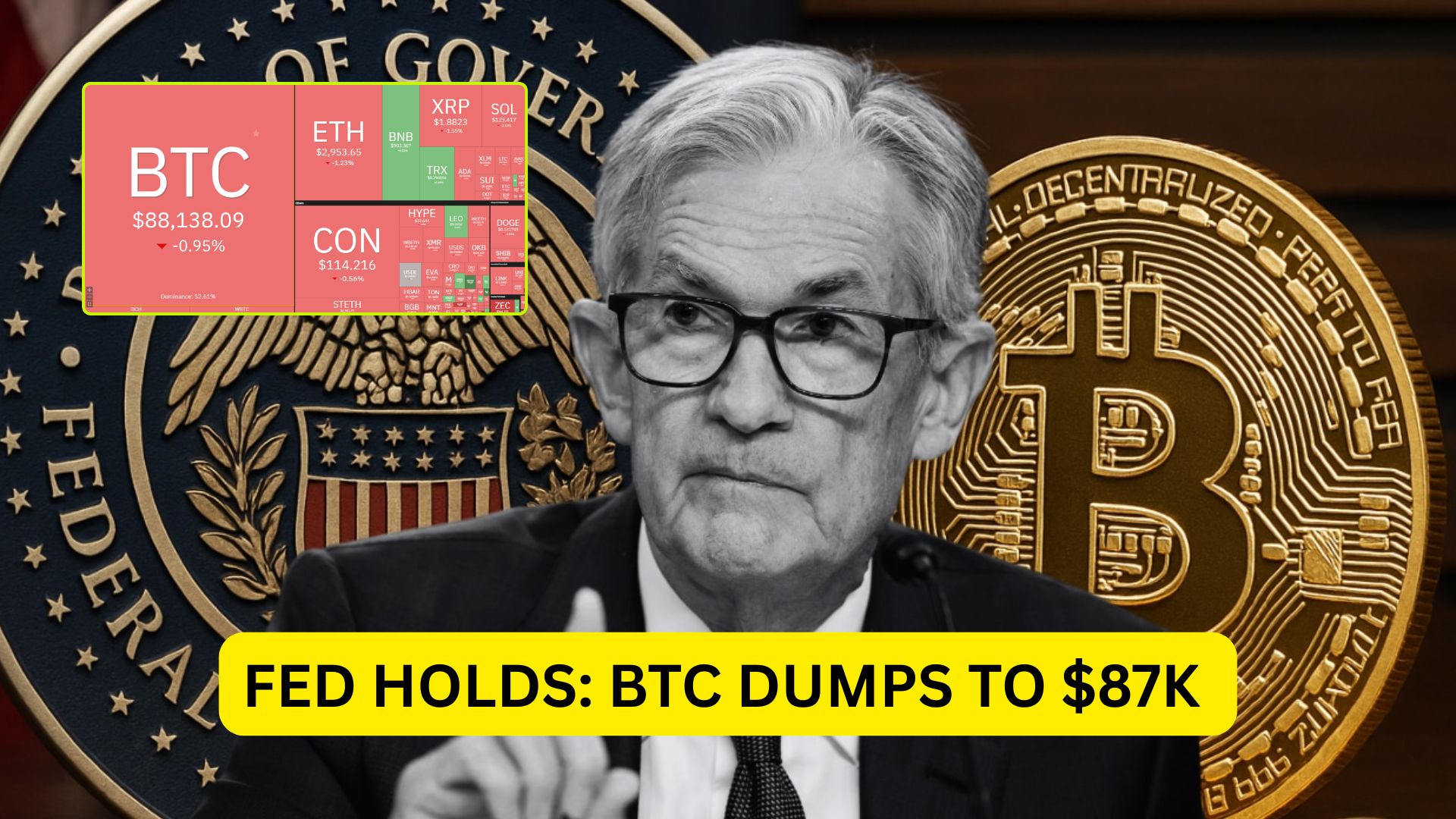 🩸 $BTC 87K: Fed Said “Nope”