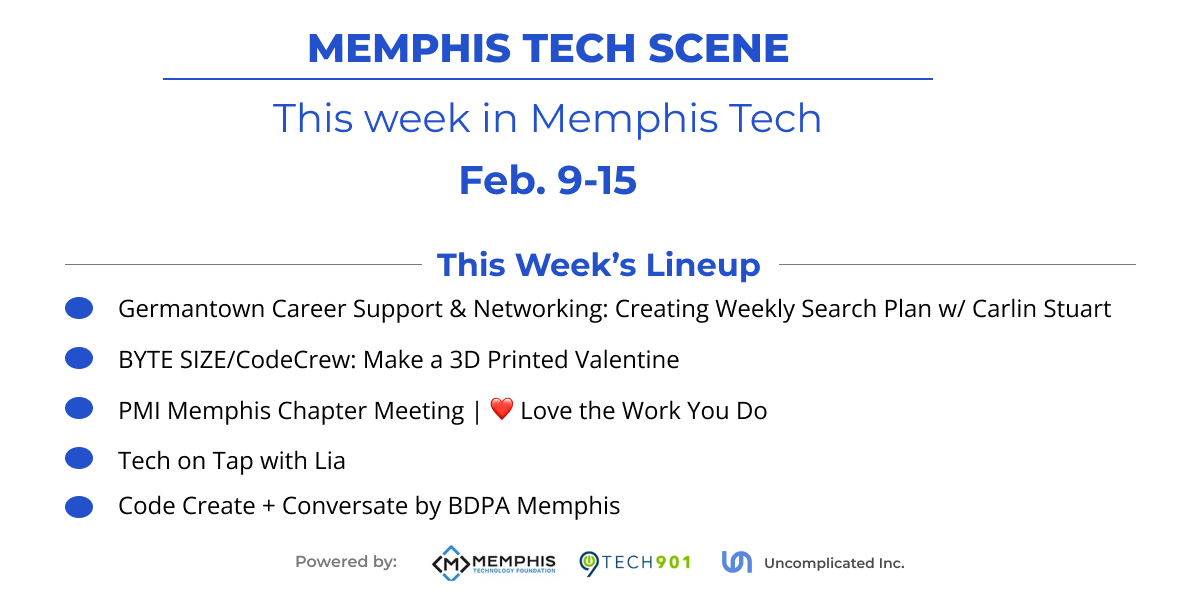 This Week in Memphis Tech (Feb 9–15): Tech on Tap with Lia + 3 Must‐Attend Events
