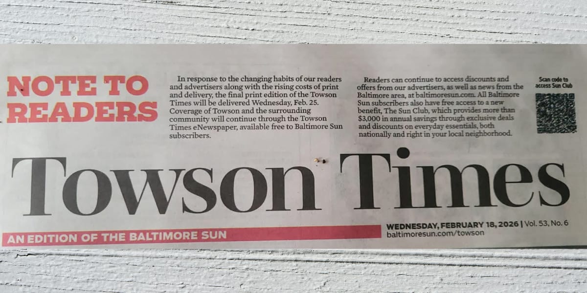 End of an Era: Towson Times Will Print Its Final Edition as Towson Torch Rises