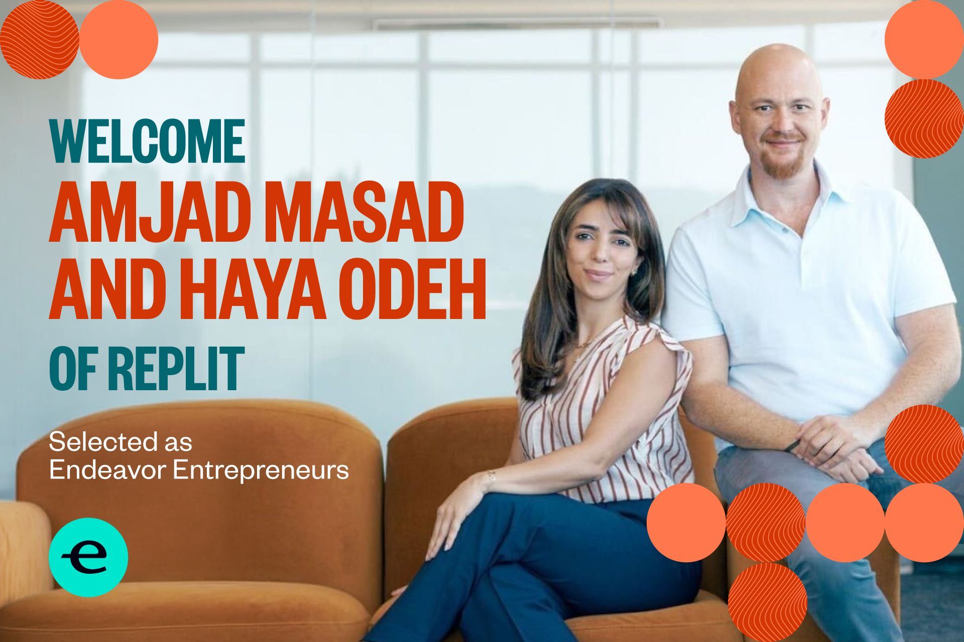 Endeavor Jordan selects Replit founders Amjad Masad and Haya Odeh, marking the network's 100th unicorn globally