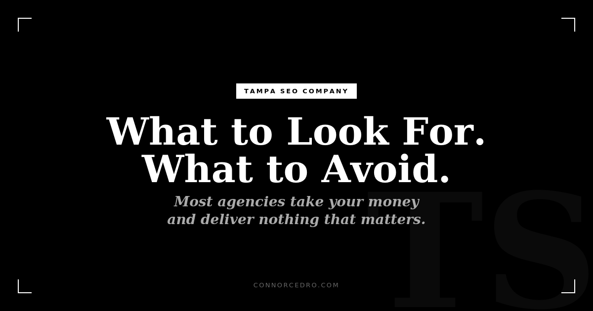 Tampa SEO Company | What to Look For
