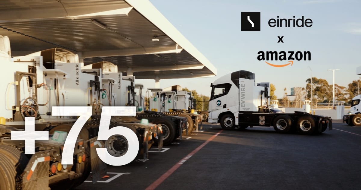 Amazon deploys 75 electric trucks with Einride, targeting 3M annual e-miles