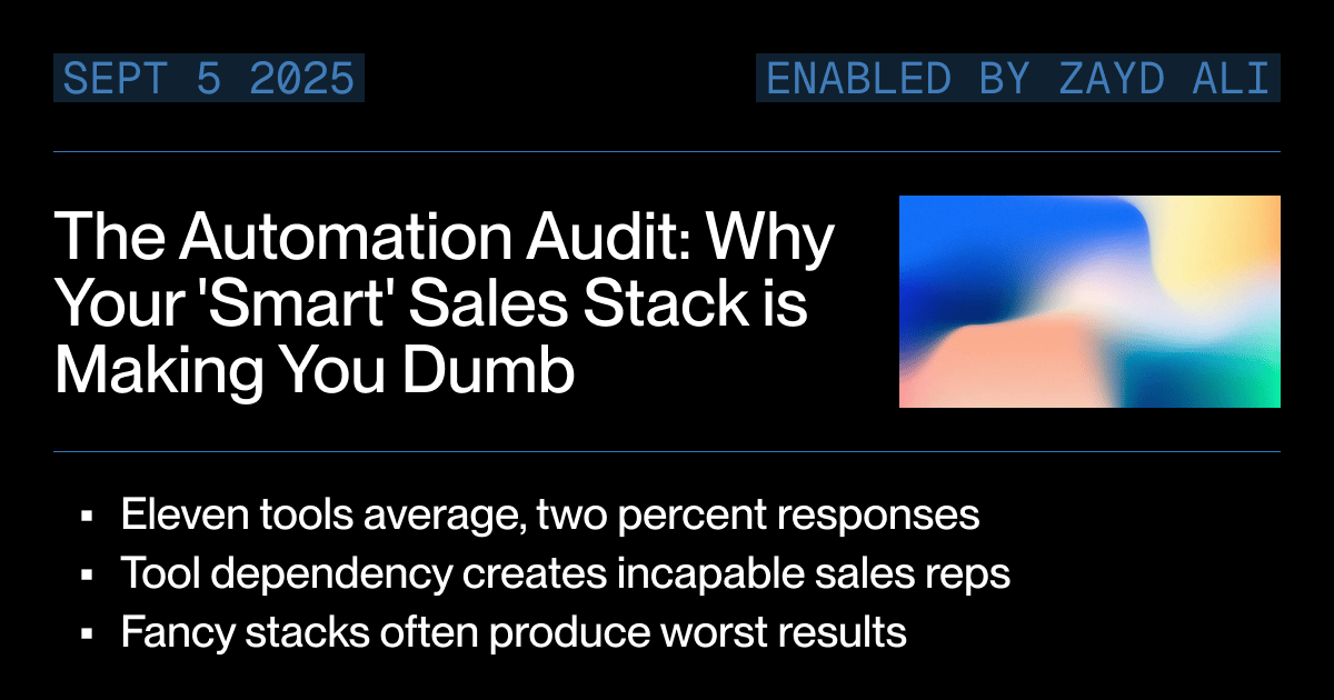 The Automation Audit: Why Your 'Smart' Sales Stack is Making You Dumb