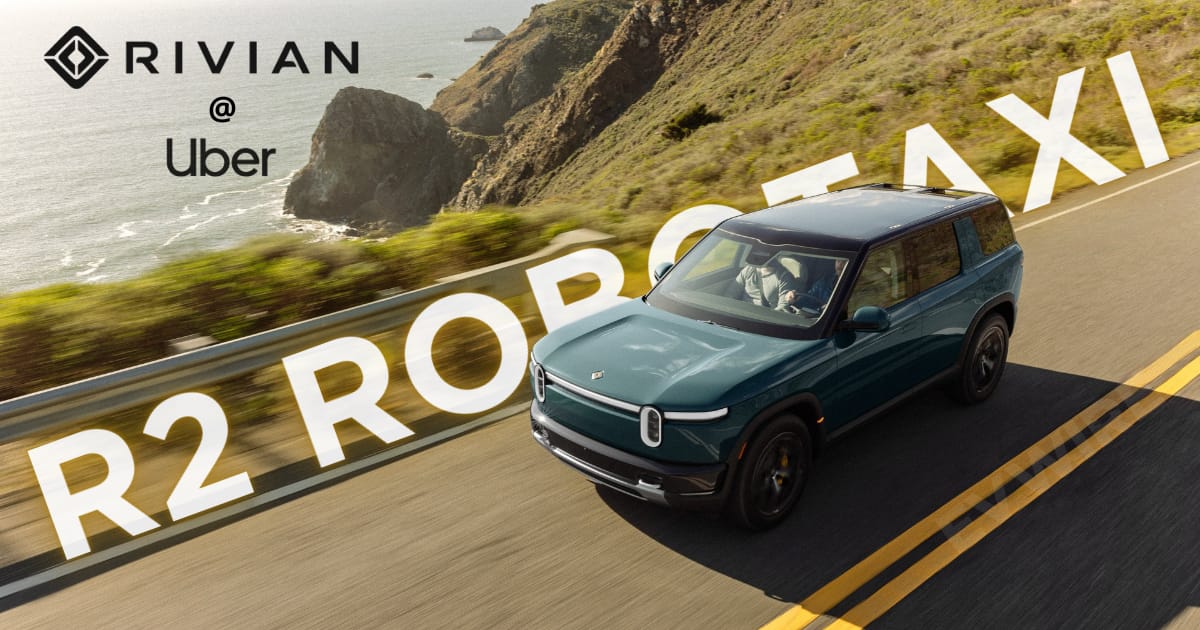 Uber invests up to $1.25B in Rivian and partners to deploy 50,000 R2 robotaxis