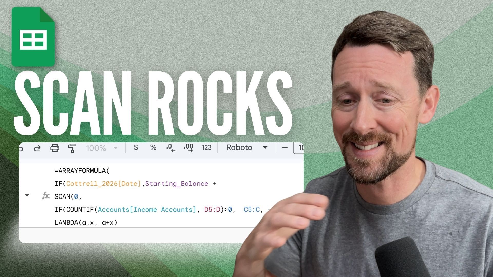 One formula to create a running total column