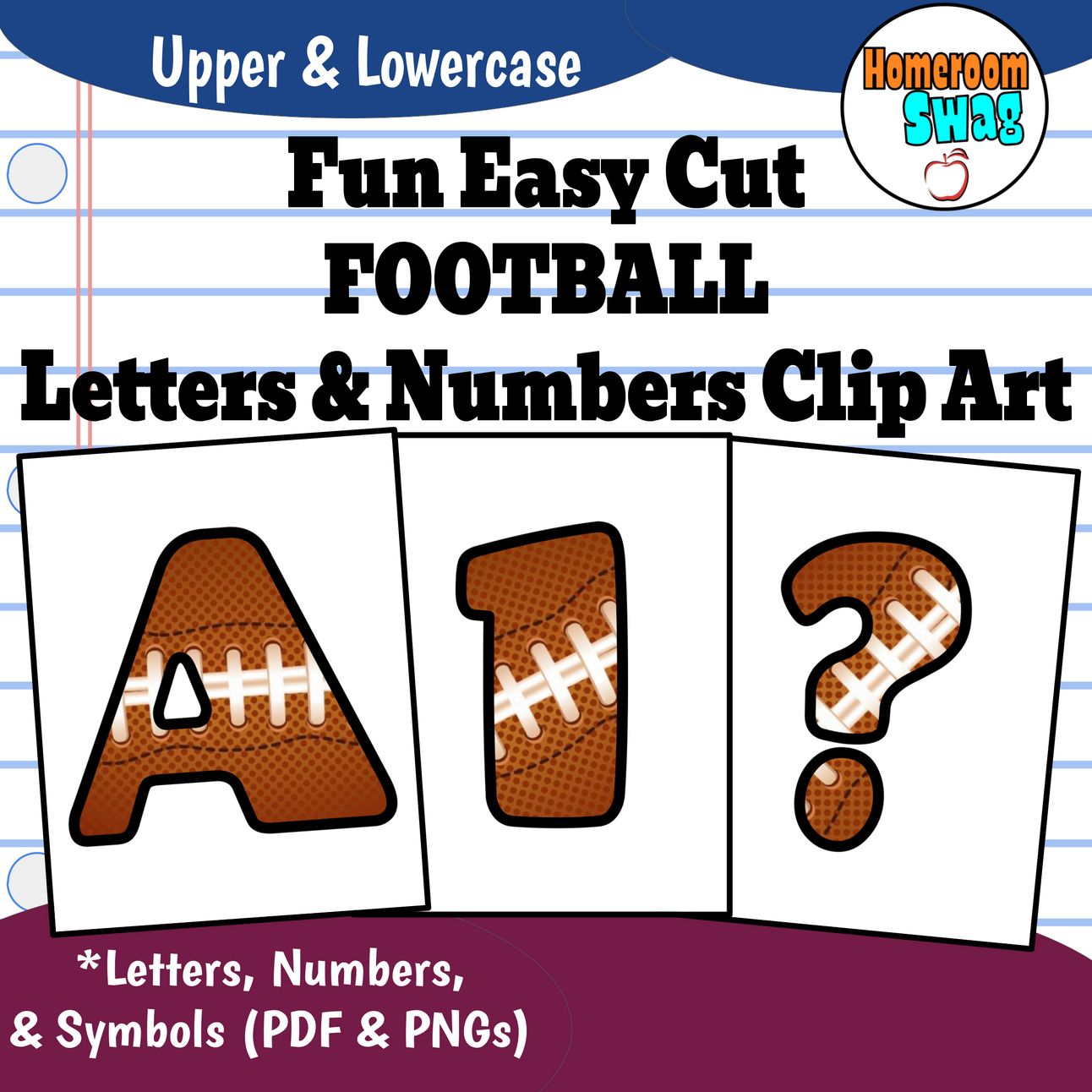 Football Easy Cut and Print Bulletin Board Letters And Numbers Clip Art.pdf