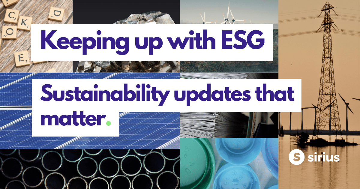Keeping up with ESG - Autumn Edition