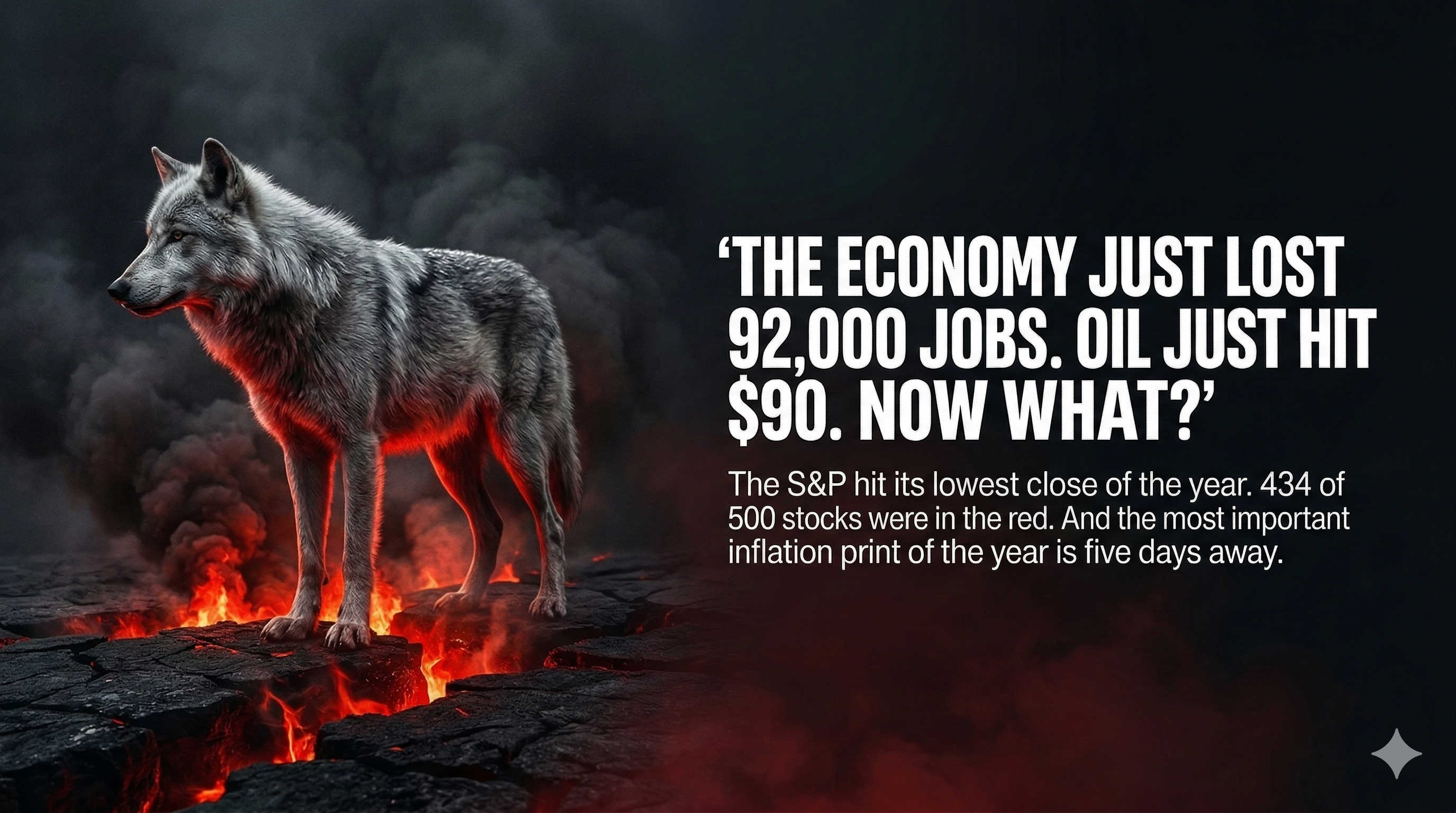 🐺 The Economy Just Lost 92,000 Jobs. Oil Just Hit $90. Now What?