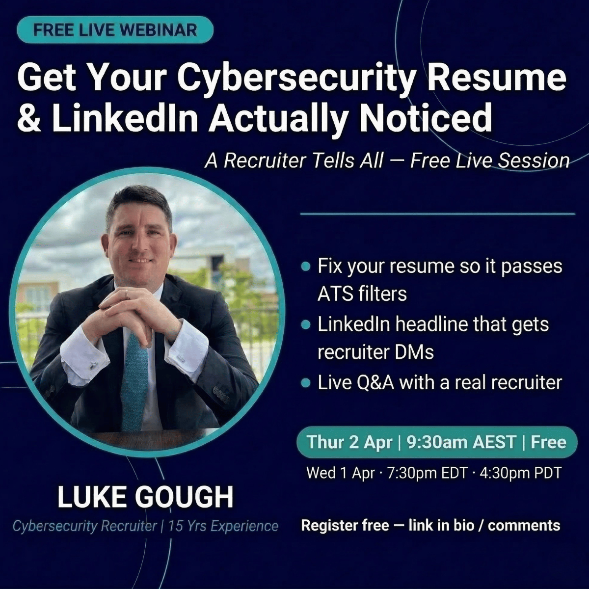 Last chance: Free live webinar tomorrow