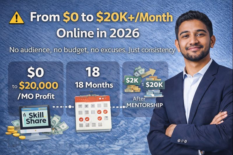 🚧 No Excuses: From $0 to $20K/Month Online in 2026