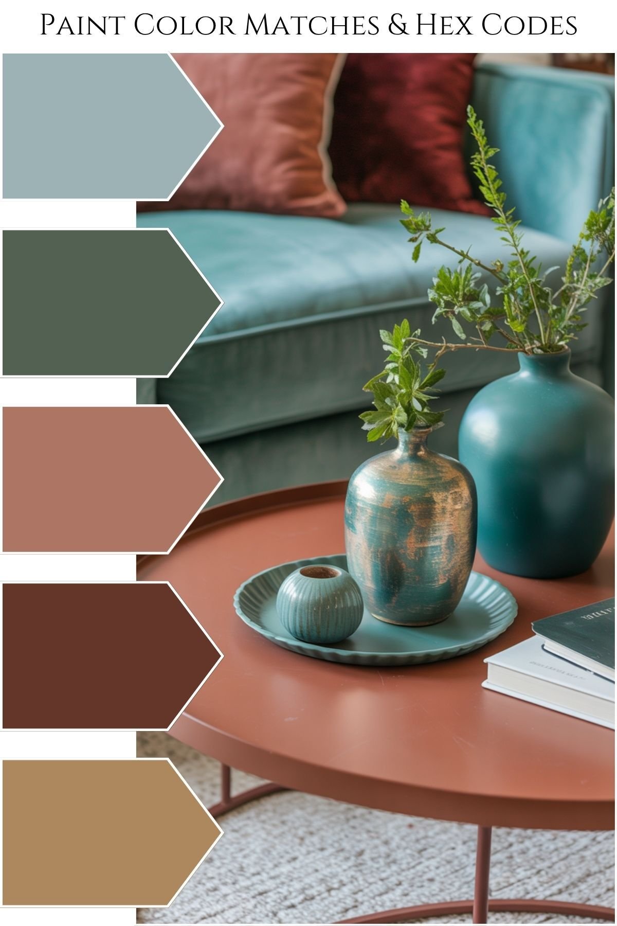 Dark Teal Rust & Burgundy Color Palette