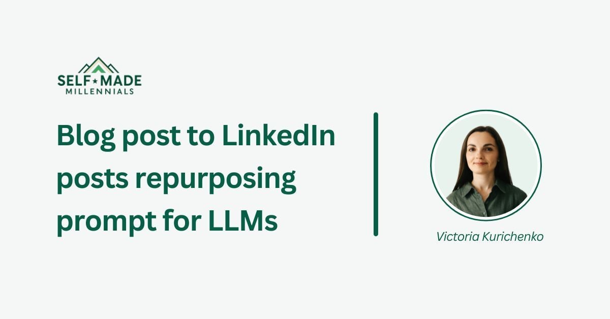 Blog post to LinkedIn posts repurposing prompt for LLMs