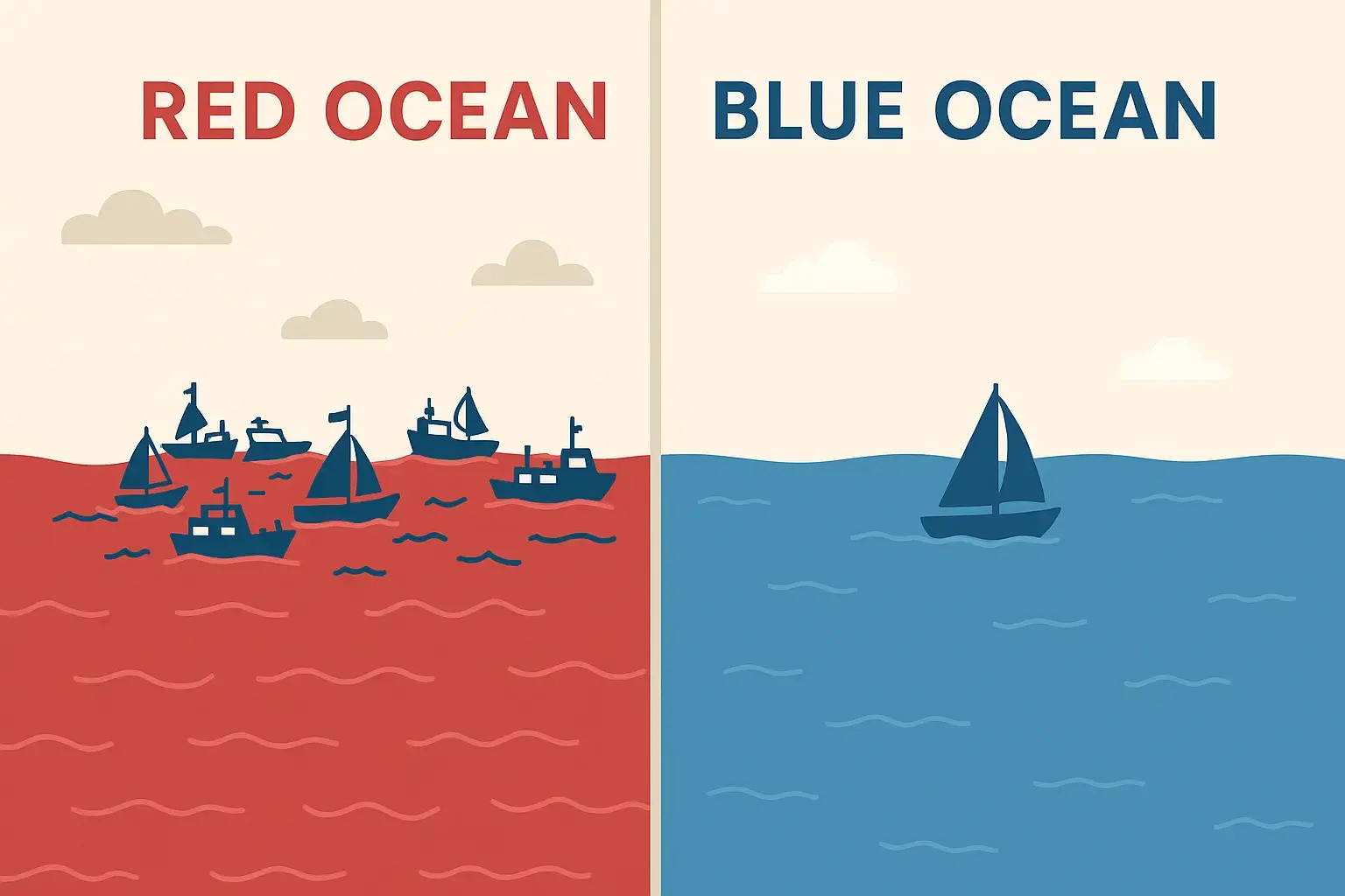 Compete Less, Grow More: Blue Ocean vs Red Ocean Strategy
