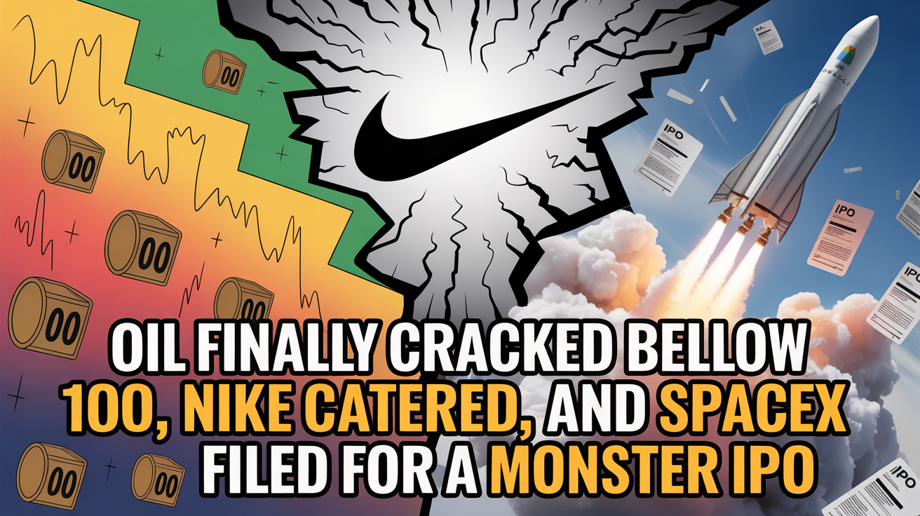 Oil Finally Cracked Below $100, Nike Cratered, and SpaceX Filed for a Monster IPO