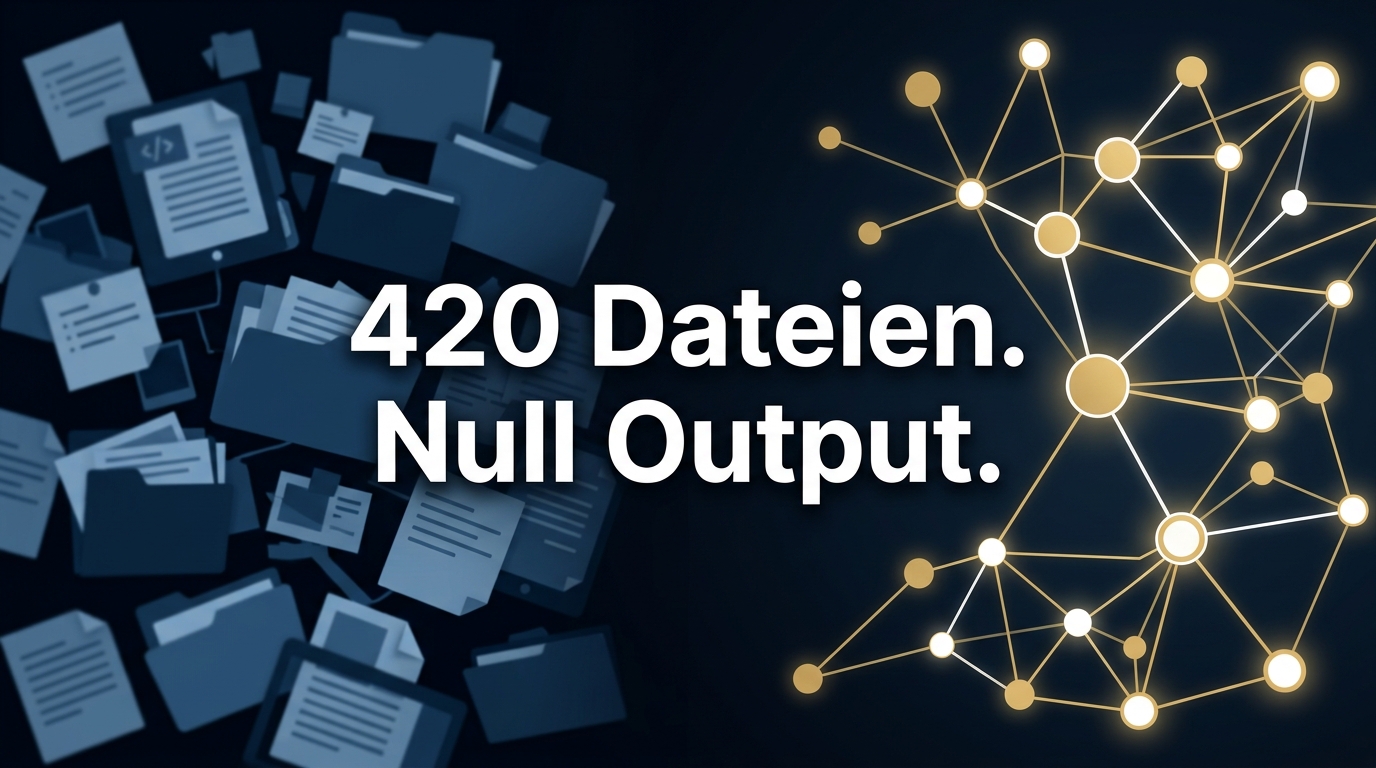 420 Dateien. Null Output. Drei Schritte raus.